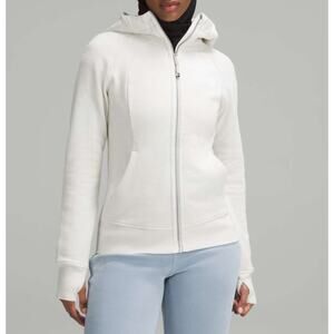 Lululemon Scuba Full-Zip Hoodie Bone Size 4 Cotton Fleece Athletic Sporty Casual